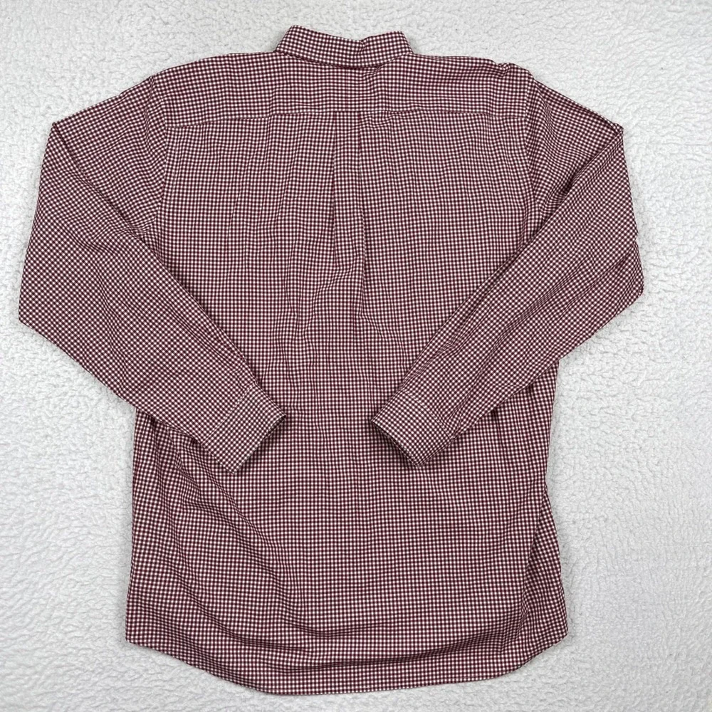 Polo Ralph Lauren Button Down Mens LT Burgundy Gingham Stretch Preppy Classic